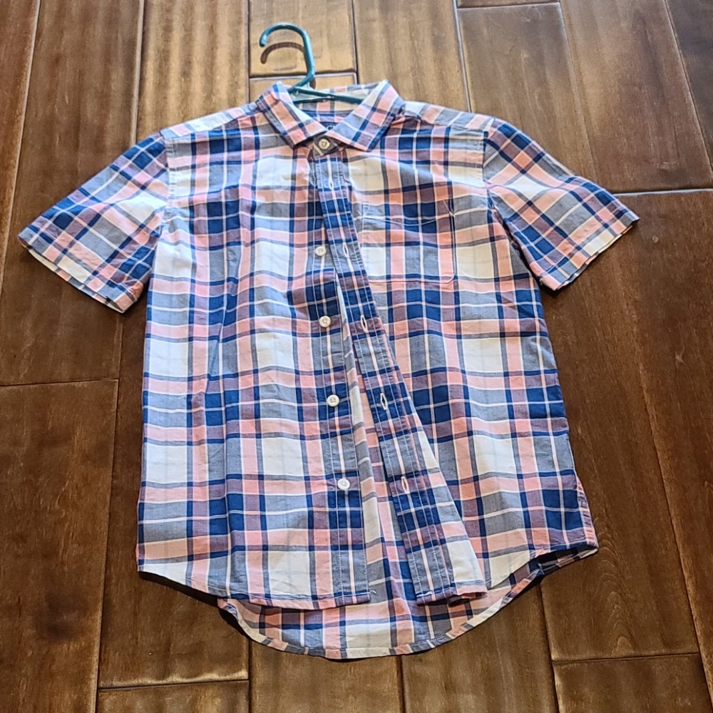 Children's place short sleeve plaid shirt
